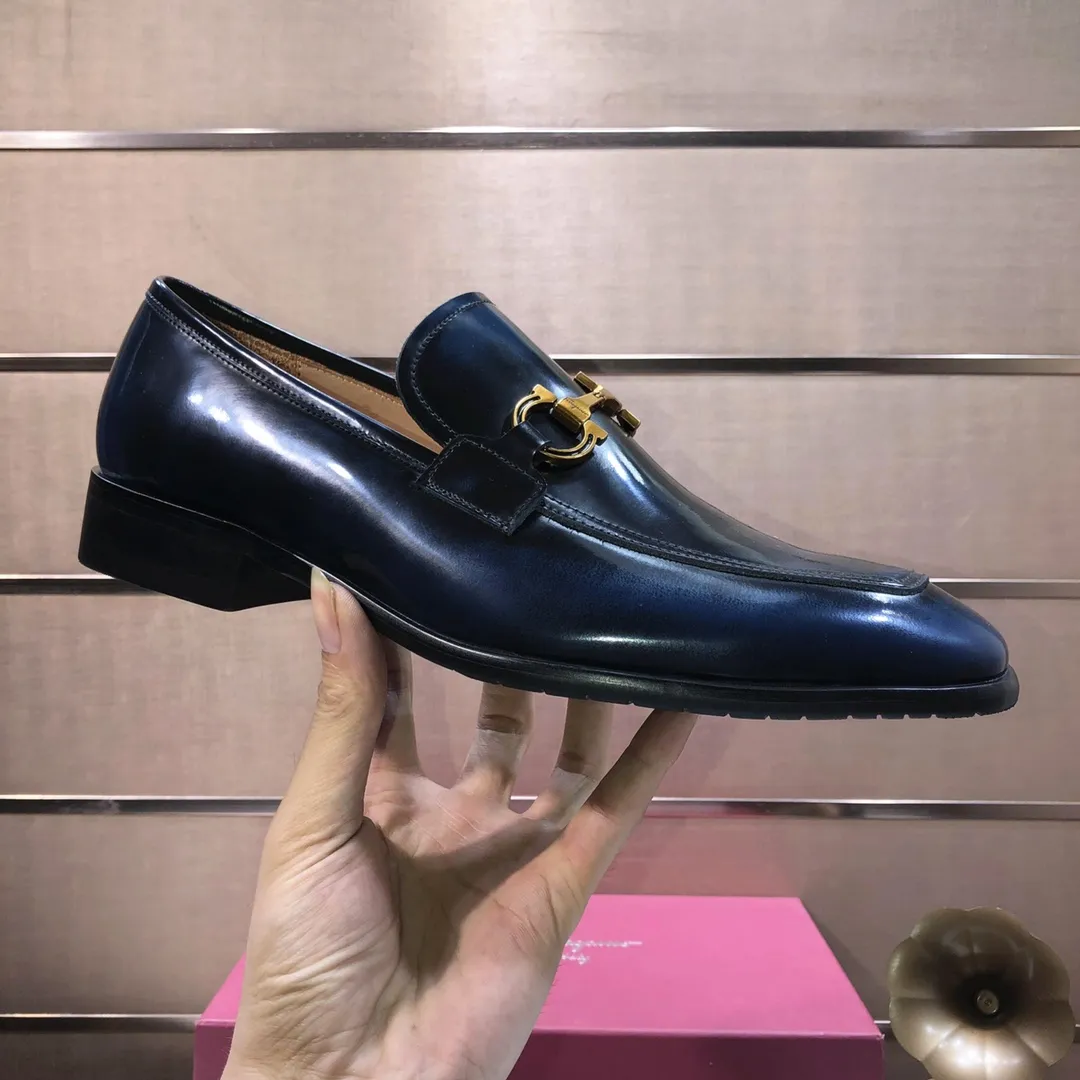 Men's shoes 💰500💰 [Ferragamo/Ferragamo] The latest model in the counter. Original imported high-quality cowhide with open sides + imported 🐂 water-dyed cowhide lining + original luxury metal buckle + original combination outsole. Comparison without pressure 38--45 (45 is custom-made and cannot be returned or exchanged)
